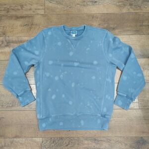 J. Crew Womens Garment Dyed French Terry Size Medium Faded Blue Pullover Cotton